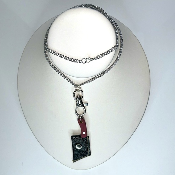 Handmade Unisex Stainless Steel Damascus Pattern Mini Pocket Knife Necklace Boho - Picture 1 of 9